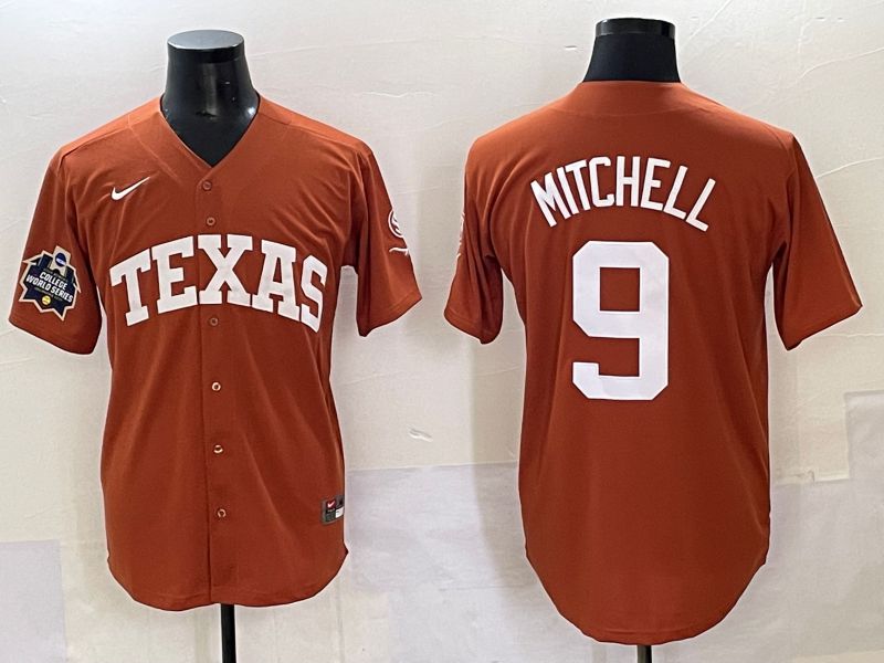 Men 2025 Texas Longhorns #9 Mitchell Brown Joint Name Nike NCAA Jersey style 17->ncaa teams->NCAA Jersey
